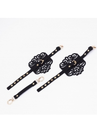 Черный фигурные оковы с золотистой фурнитурой - Crazy Handmade - купить с доставкой в Камышине