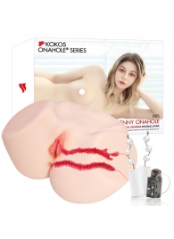 Мастурбатор-полуторс с двойным слоем материала и вибрацией Jenny Onahole Real Vagina - KOKOS - в Камышине купить с доставкой