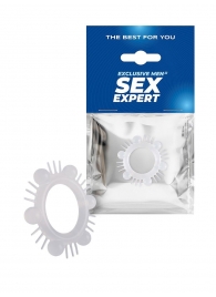 Эластичное эрекционное кольцо с шипиками и шариками - Sex Expert - в Камышине купить с доставкой