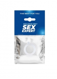 Эластичное эрекционное кольцо с шипиками и шариком - Sex Expert - в Камышине купить с доставкой