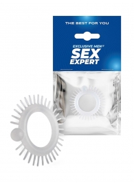 Эластичное эрекционное кольцо с шипиками и шариком - Sex Expert - в Камышине купить с доставкой