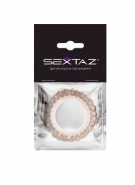 Эрекционное кольцо с бежевыми «ресничками» - Sextaz - в Камышине купить с доставкой