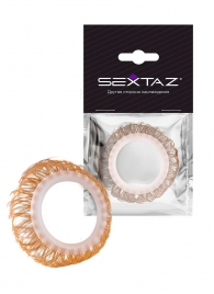 Эрекционное кольцо с бежевыми «ресничками» - Sextaz - в Камышине купить с доставкой