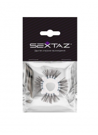 Эластичное эрекционное кольцо с черными «ресничками» - Sextaz - в Камышине купить с доставкой