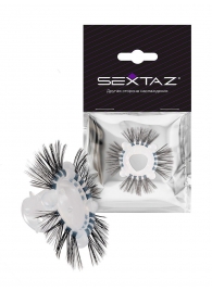 Эластичное эрекционное кольцо с черными «ресничками» - Sextaz - в Камышине купить с доставкой
