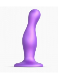Фиолетовая насадка Strap-On-Me Dildo Plug Curvy size M - Strap-on-me - купить с доставкой в Камышине
