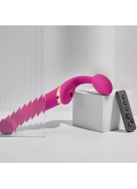 Ярко-розовый безремневой страпон Multi Orgasm Bendable Strap-On size L с клиторальной стимуляцией - Strap-on-me - купить с доставкой в Камышине