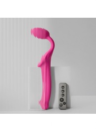 Ярко-розовый безремневой страпон Strap-on-me Vibrating Bendable Strap-On size XL - Strap-on-me - купить с доставкой в Камышине