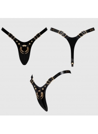 Черный пояс для фиксации насадок Strap-On-Me Leatherette Harness Fabulous - Strap-on-me - купить с доставкой в Камышине