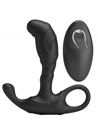 Черный изогнутый массажёр простаты с вибрацией и пультом ДУ - Baile - в Камышине купить с доставкой