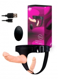 Женский страпон с 2 насадками, вибрацией и пультом ДУ - Erowoman-Eroman - купить с доставкой в Камышине