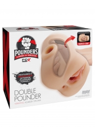 Телесный мастурбатор с вибрацией Double Pounder Vibrating Squeeze Stroker - Pipedream - в Камышине купить с доставкой