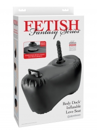 Черное надувное кресло с платформой для фиксации дилдо Body Dock Inflatable Love Seat - Pipedream - купить с доставкой в Камышине