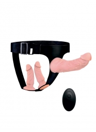 Женский страпон с 3 насадками и вибрацией - Erowoman-Eroman - купить с доставкой в Камышине