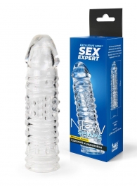 Прозрачная закрытая насадка на пенис - 17 см. - Sex Expert - в Камышине купить с доставкой