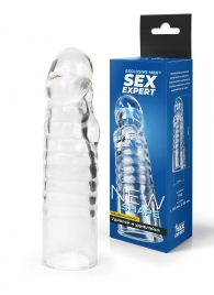Прозрачная закрытая насадка на член - 15 см. - Sex Expert - в Камышине купить с доставкой