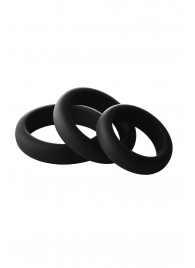 Набор из 3 черных эрекционных колец Smooth Silicone Cockring Pack - Dream Toys - в Камышине купить с доставкой
