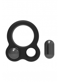 Черное эрекционное кольцо с утяжелителями Cockring Dual Weight - Dream Toys - в Камышине купить с доставкой