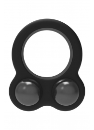 Черное эрекционное кольцо с утяжелителями Cockring Dual Weight - Dream Toys - в Камышине купить с доставкой