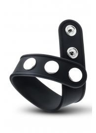 Черное эрекционное кольцо на кнопках - Blush Novelties - в Камышине купить с доставкой