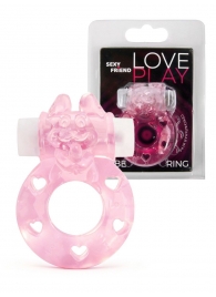 Розовое эрекционное виброкольцо в форме зайчика - 1137 - в Камышине купить с доставкой