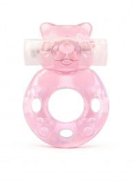 Розовое эрекционное виброкольцо в форме мишки - 1137 - в Камышине купить с доставкой