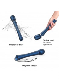 Синий вибромассажёр с насадками Man.wand Edgy - Manwan - в Камышине купить с доставкой