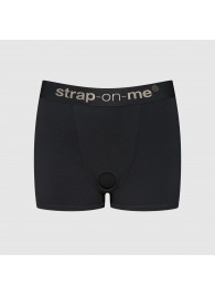 Черные трусики-боксеры для фиксации насадок Strap-on-me Harness Lingerie Allure - size XL - Strap-on-me - купить с доставкой в Камышине