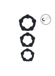 Набор из 3 эрекционных колец Beaded Silicone Cockring Set - Shots Media BV - в Камышине купить с доставкой