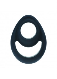 Черное эрекционное кольцо Double Ergo Silicone Cockring - Shots Media BV - в Камышине купить с доставкой