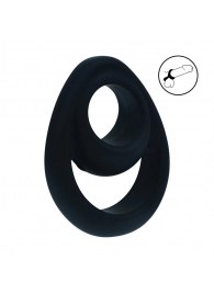 Черное эрекционное кольцо Double Ergo Silicone Cockring - Shots Media BV - в Камышине купить с доставкой