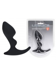 Черная анальная пробка для массажа простаты Double Ripple Silicone Prostate Massager - Shots Media BV - в Камышине купить с доставкой