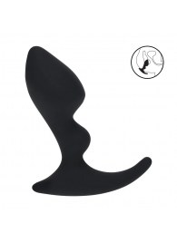 Черная анальная пробка для массажа простаты Double Ripple Silicone Prostate Massager - Shots Media BV - в Камышине купить с доставкой