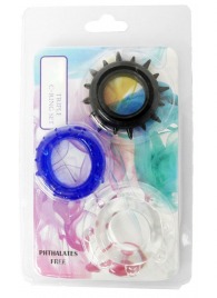 Набор из 3 эрекционных колец разного цвета и рельефа - Boys of Toys - в Камышине купить с доставкой