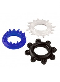 Набор из 3 эрекционных колец разного цвета и рельефа - Boys of Toys - в Камышине купить с доставкой