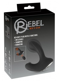 Черная анальная вибропробка с функцией расширения RC Butt Plug with 3 functions - Orion - в Камышине купить с доставкой