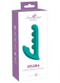 Зеленый вибратор SYLORA Unique Beads Vibrator - 17 см. - Orion