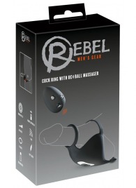 Черная вибронасадка для эрекции и стимуляции мошонки Cock ring with RC ball massager - Orion - в Камышине купить с доставкой