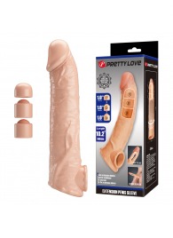 Телесный фаллоудлинитель с подхватом мошонки Silas - 26 см. - Baile - в Камышине купить с доставкой