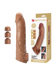 Карамельный фаллоудлинитель с подхватом мошонки Silas - 26 см. - Baile - в Камышине купить с доставкой
