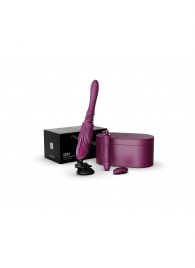 Фиолетовая секс-машина с функцией нагрева, насадками и присоской Sesh - Zalo - купить с доставкой в Камышине