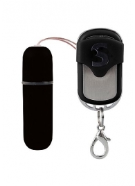 Черная вибропуля  Remote Vibrating Bullet с пультом ДУ - Shots Media BV