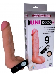 Фаллическая насадка Харнесс UNICOCK 9  с вибрацией - 24 см. - LOVETOY (А-Полимер) - купить с доставкой в Камышине
