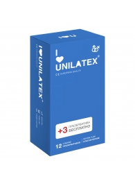 Классические презервативы Unilatex Natural Plain - 12 шт. + 3 шт. в подарок - Unilatex - купить с доставкой в Камышине