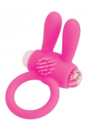 Розовое эрекционное виброкольцо A-toys с ушками - A-toys - в Камышине купить с доставкой