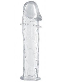 Гладкая прозрачная насадка с усиками под головкой - 12,5 см. - Toyfa Basic - в Камышине купить с доставкой