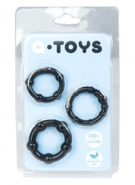 Набор из 3 чёрных эрекционных колец A-toys - A-toys - в Камышине купить с доставкой