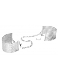 Серебристые наручники-браслеты Desir Metallique Handcuffs - Bijoux Indiscrets - купить с доставкой в Камышине