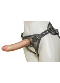 Насадка-фаллоимитатор на кожаных трусиках Harness Ultra Realistic 7  - 18 см. - LOVETOY (А-Полимер) - купить с доставкой в Камышине