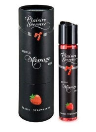 Массажное масло с ароматом клубники Huile de Massage Gourmande Fraise des Bois - 59 мл. - Plaisir Secret - купить с доставкой в Камышине